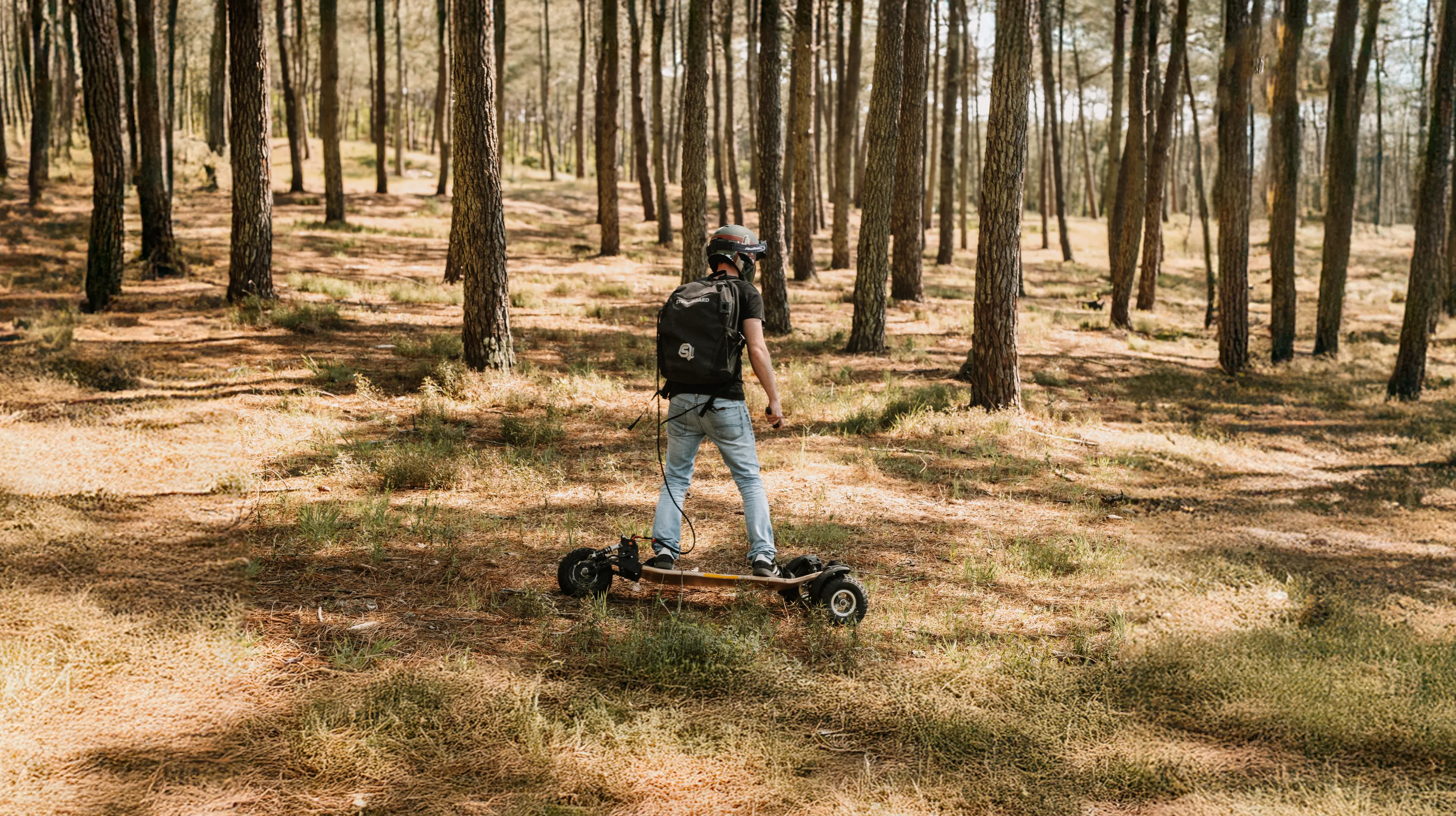 Forêt carving longboard électrique Sternboard technique virages boisé forestière