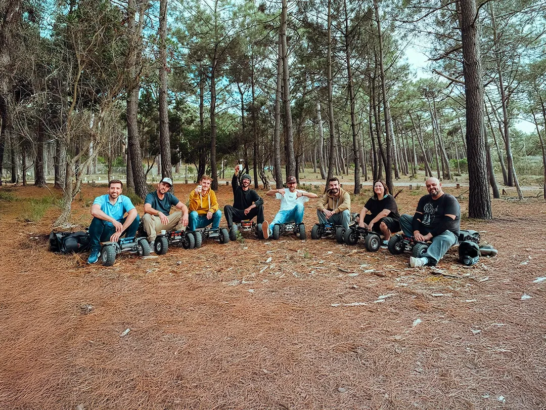 équipe sternboard innovation française skateboard électrique vision avenir forêt team building